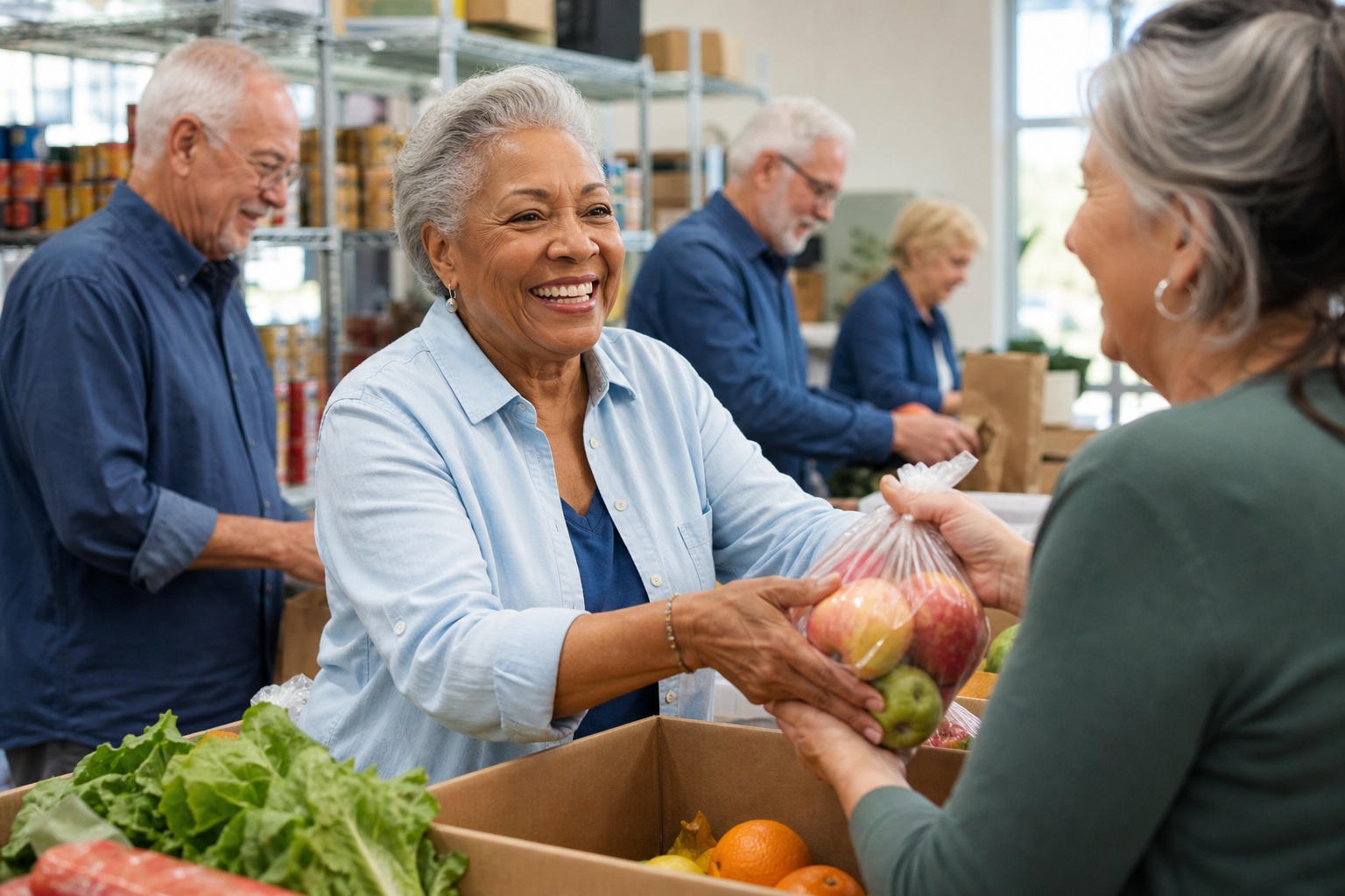 Preview for Senior Volunteer Community Food Background