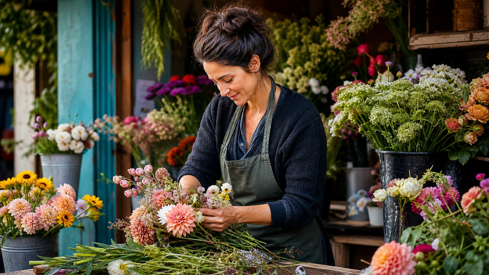 Preview for Local Flower Market Background Stock Image