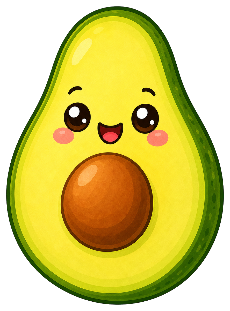 Preview for Cute Avocado Sticker Graphic