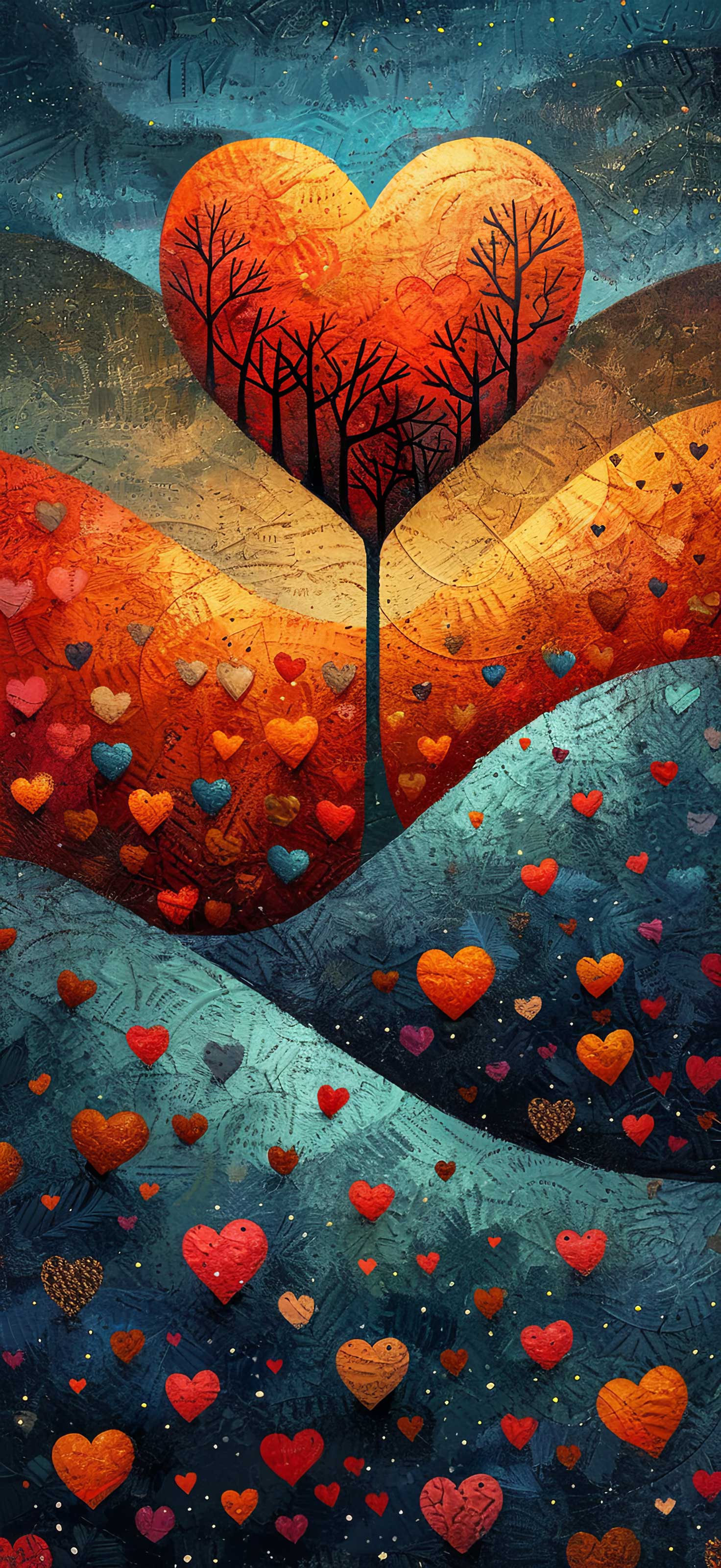 Preview for Heartfelt-landscape-art-heart-phone-background-fc979