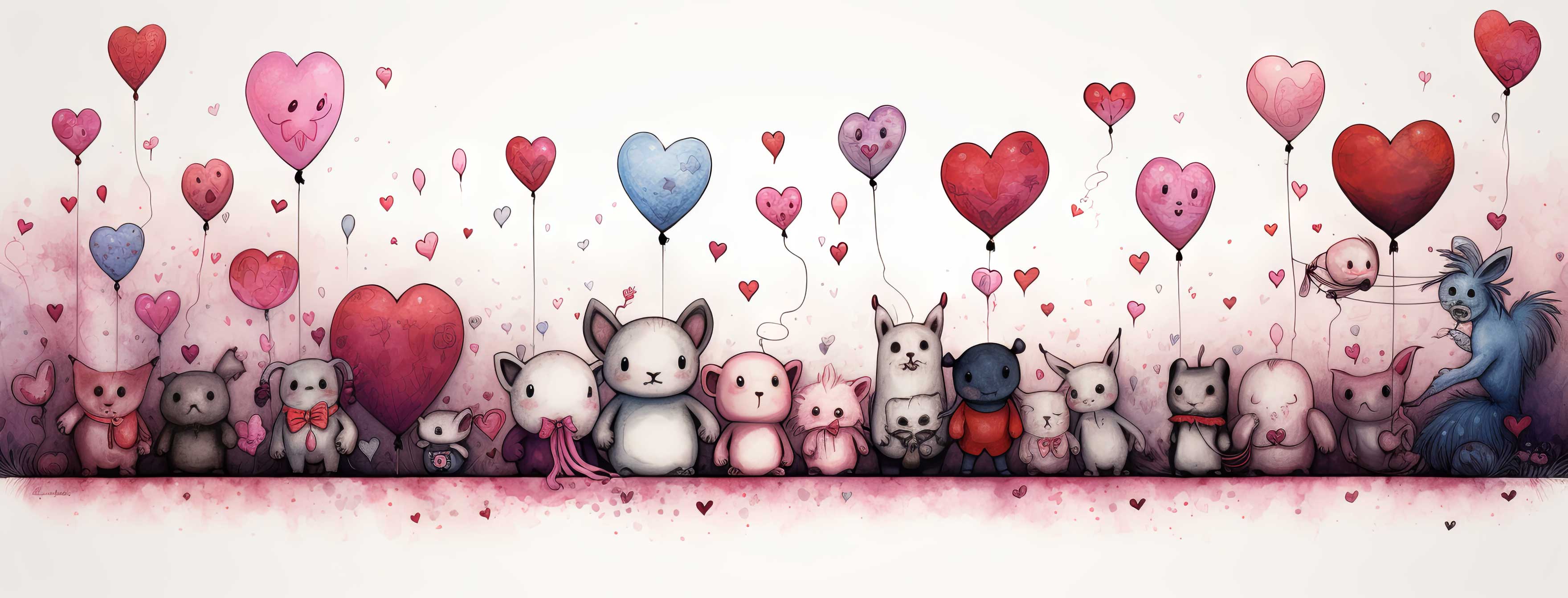 Preview for Cartoon-animals-heart-balloons-heart-cover-background-7ebdb