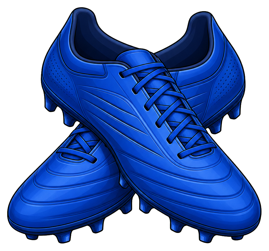 Preview for Blue Crossed Cleats Soccer Sticker