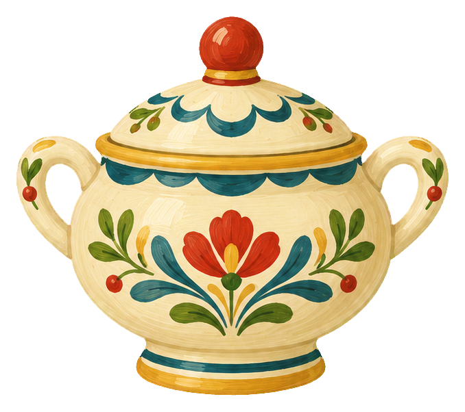 Preview for Gouache Tea Time Sugar Bowl