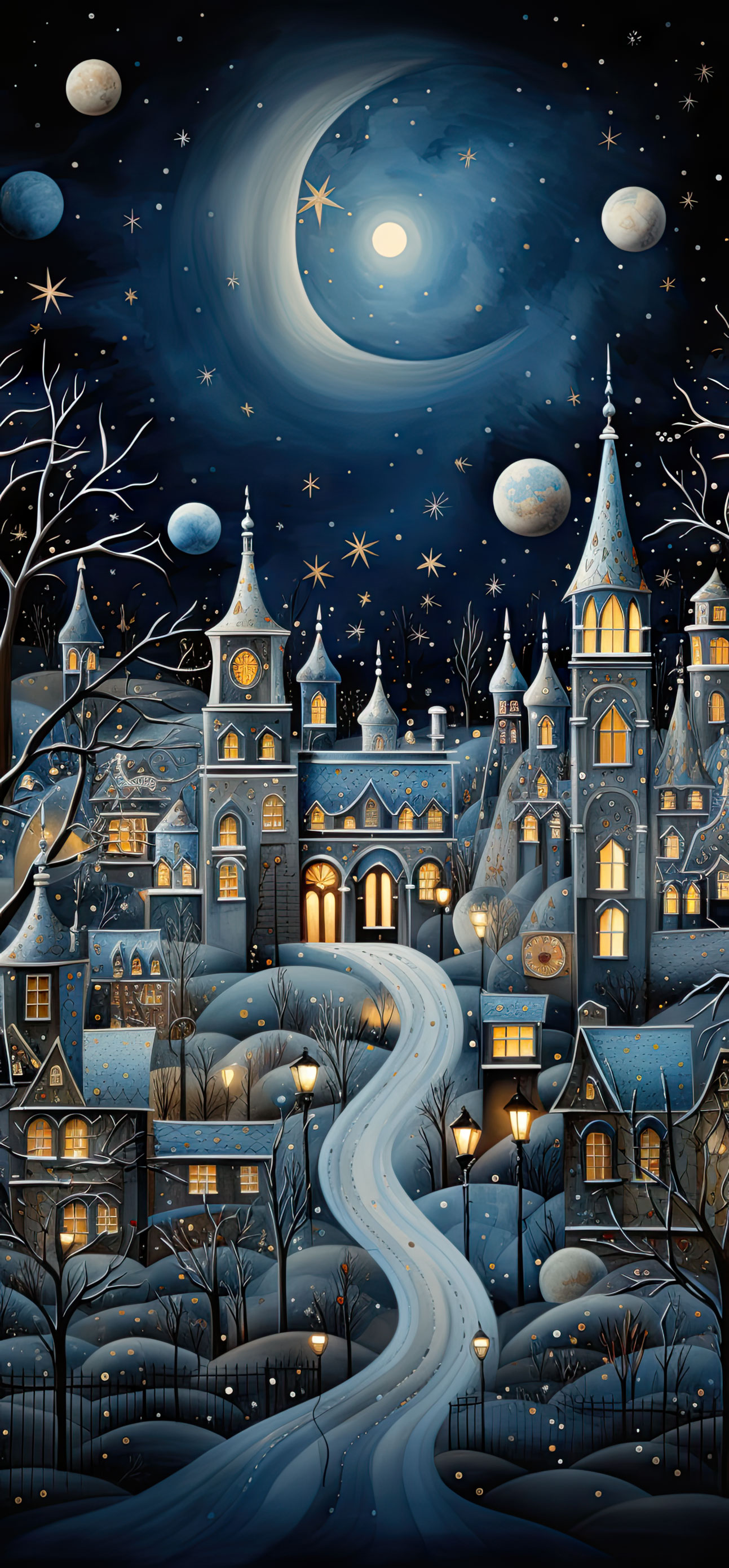 Preview for Winter-castle-illustration-christmas-phone-background-d1de3