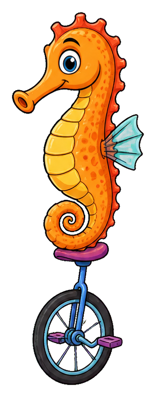 Preview for Seahorse Unicycle Sticker