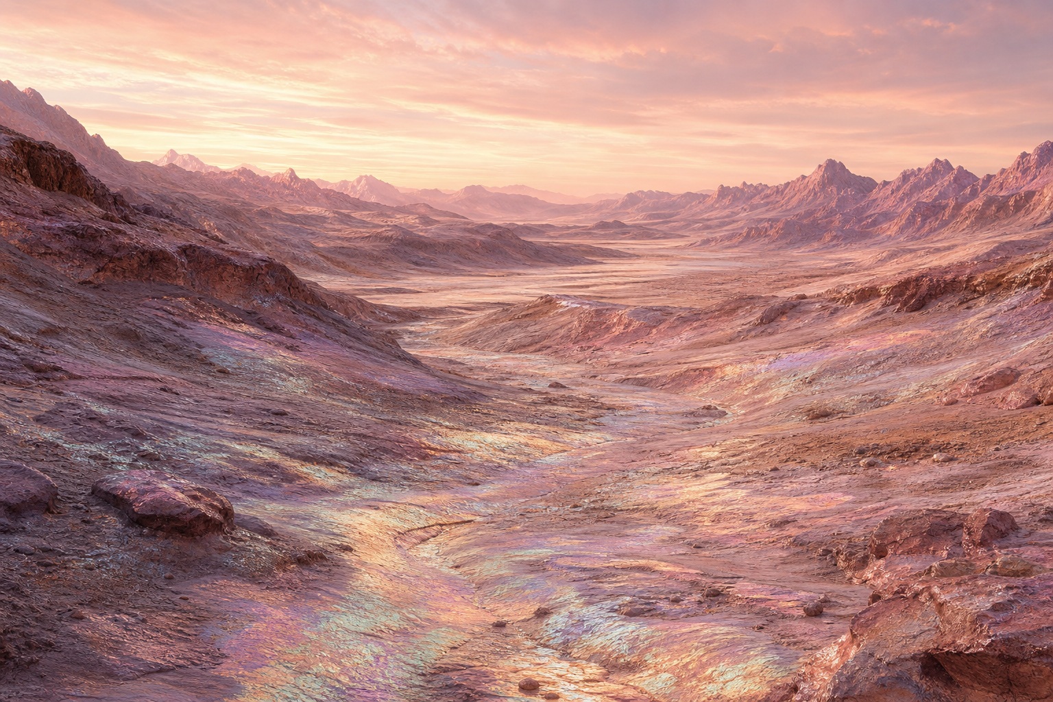Preview for Rose Gold Sci Fi Desert Background