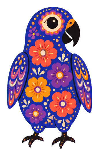 Preview for Frida Kahlo Floral Parrot Sticker