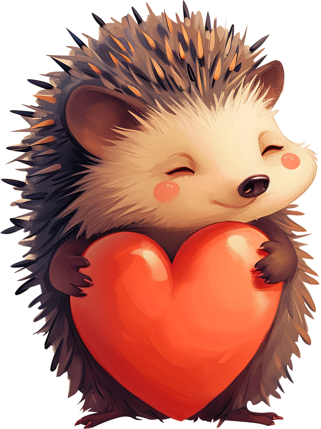 Preview for Hedgehog-hugging-heart-illustration-love-characters-sticker-88f5b