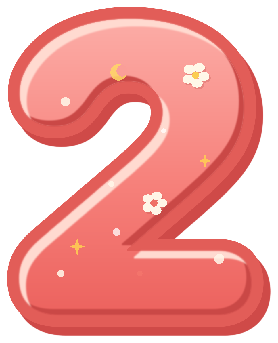 Preview for Floral Number 2 Birthday Sticker