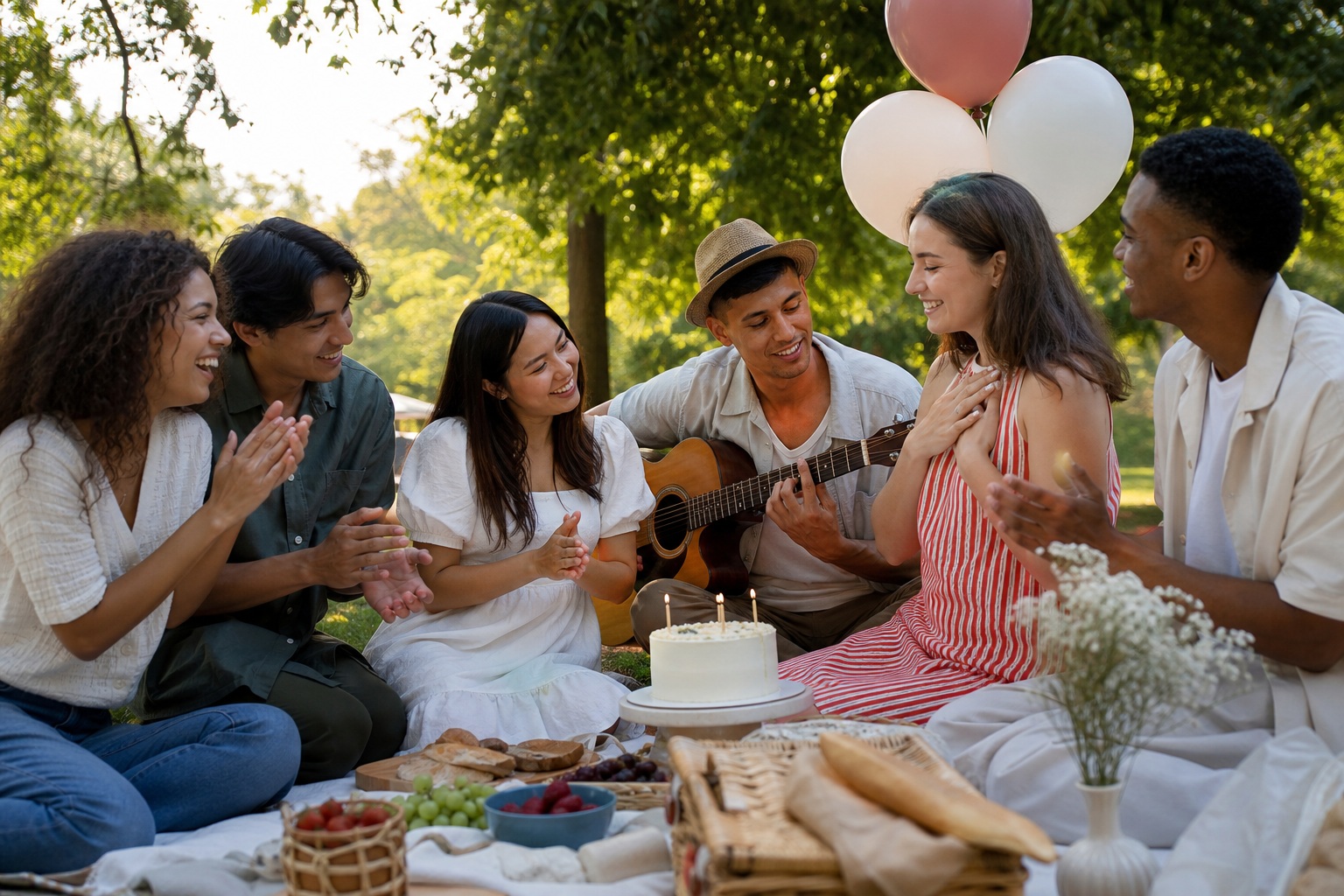 Preview for Outdoor Birthday Picnic Celebration Background
