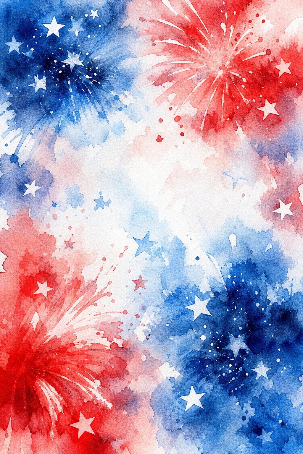Preview for Fourth Of July Watercolor Fireworks Background