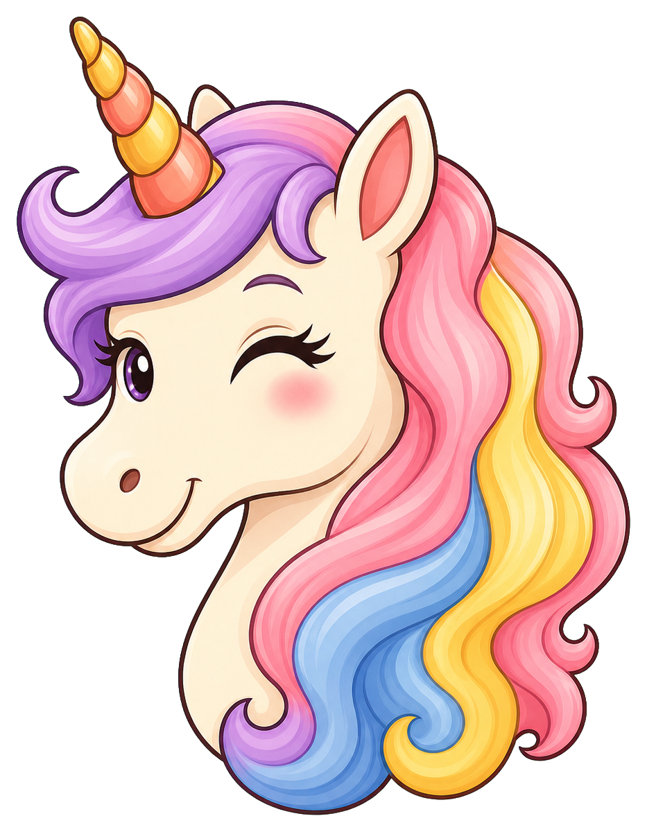 Preview for Winking Unicorn Head Sticker