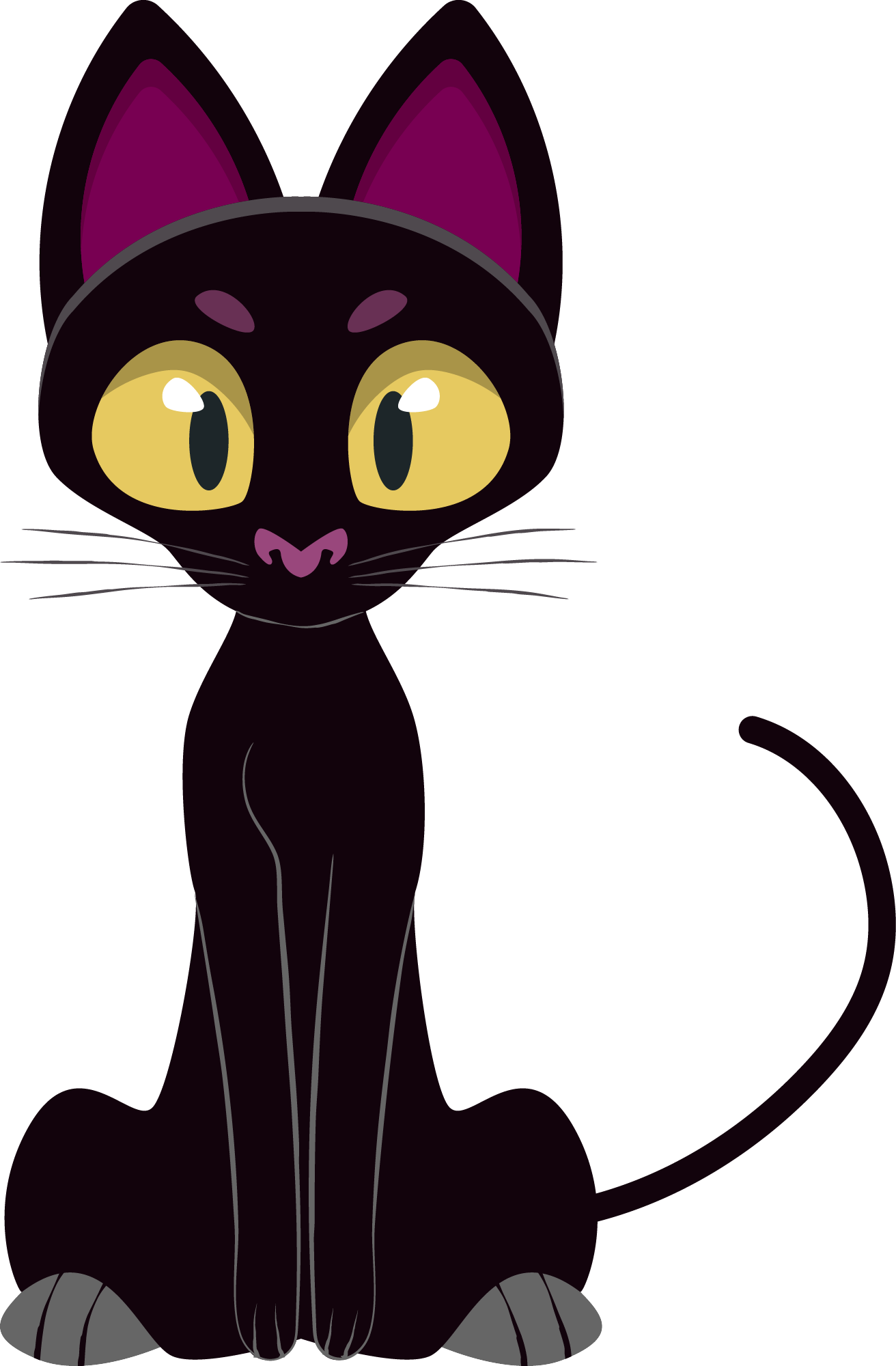 Preview for Cartoon-black-cat-illustration-sticker-2cb1a