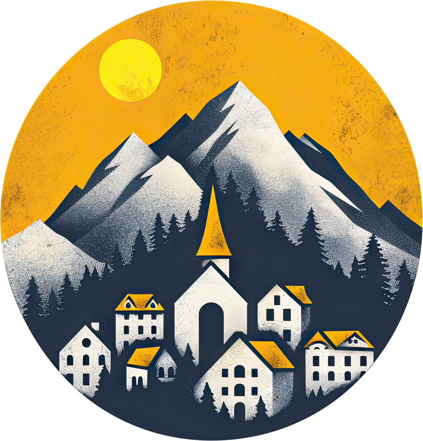 Preview for Mountain-village-landscape-logo-mountain-sticker-cdbc5