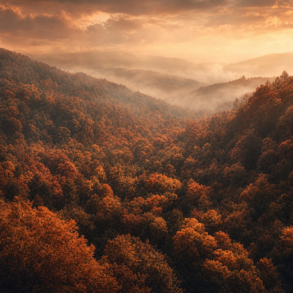 Preview for Autumn Valley Haze Stock Background