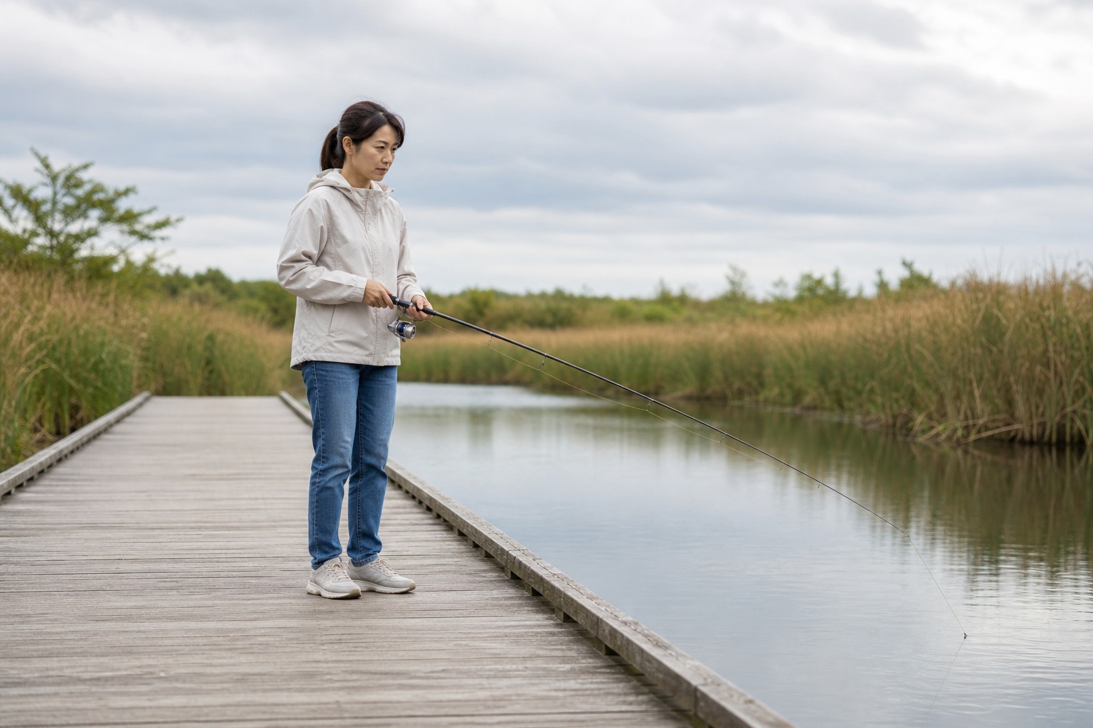 Preview for Marsh Boardwalk Fishing Stock Background