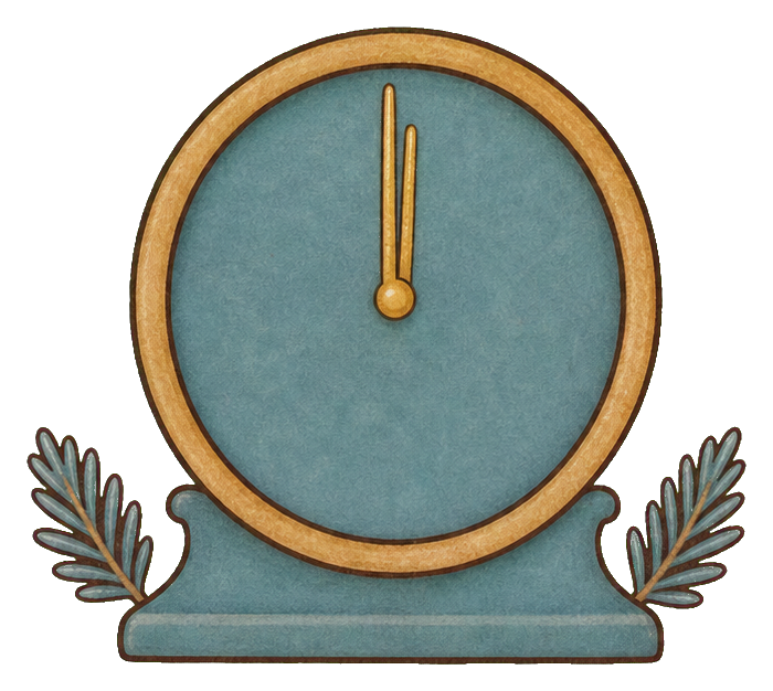 Preview for Dusty Blue Christmas Mantel Clock Sticker