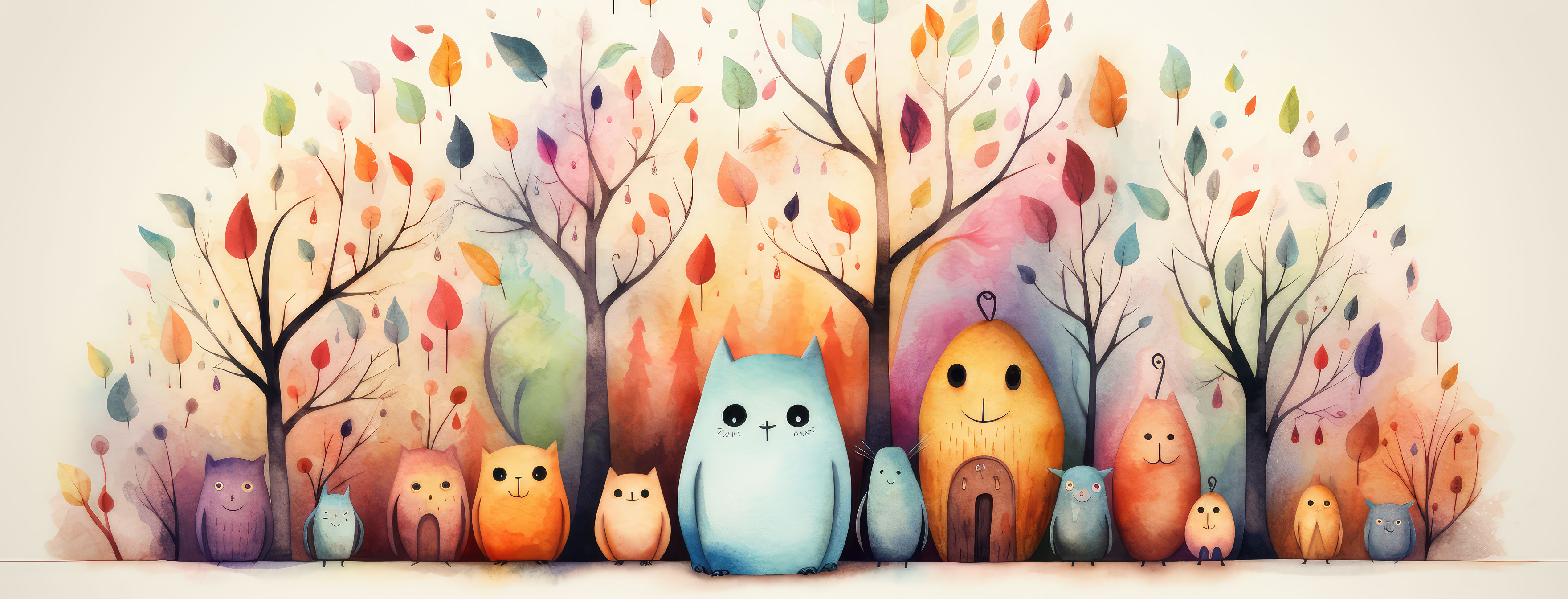 Preview for Whimsical-owl-family-illustration-halloween-cover-background-db8e7