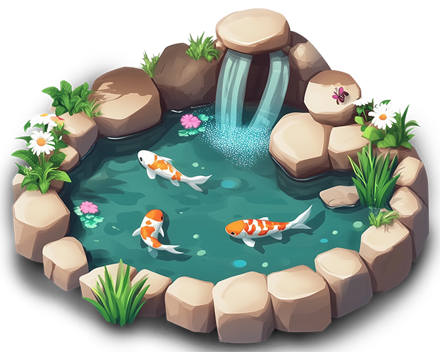 Preview for Serene-koi-pond-design-fence-sticker-236f2