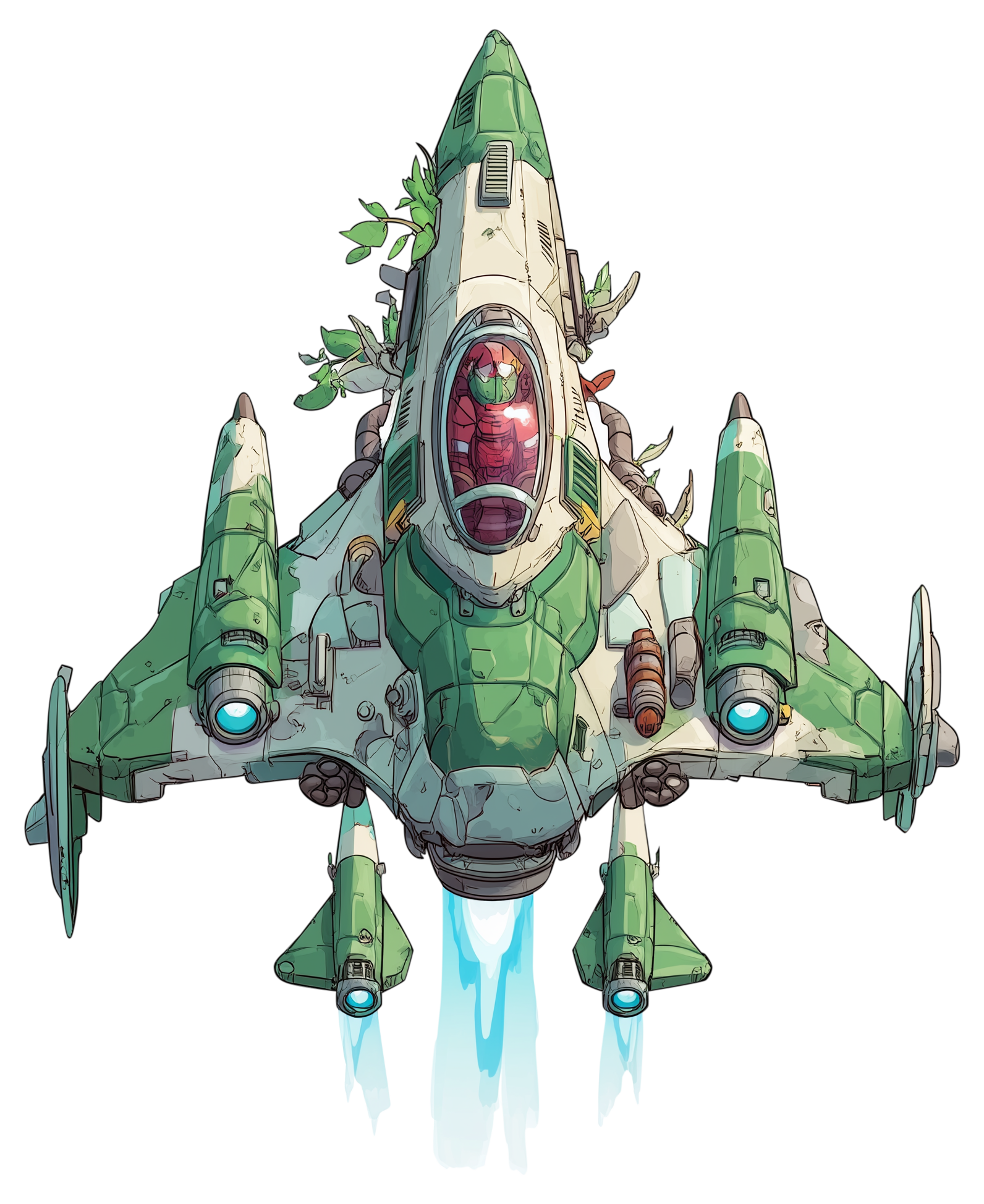 Preview for Futuristic-military-aircraft-illustration-spaceship-sticker-ebc2f