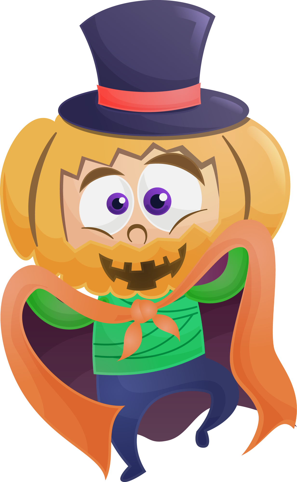 Preview for Cartoon-jack-o-lantern-character-halloween-costume-sticker-d2709