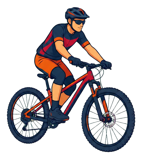 Preview for Mountain Biking Cyclist Sticker