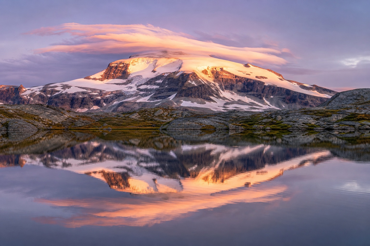 Preview for Alpine Sunrise Reflection Stock Background