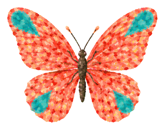 Preview for Pointillist Butterflies Coral Teardrop