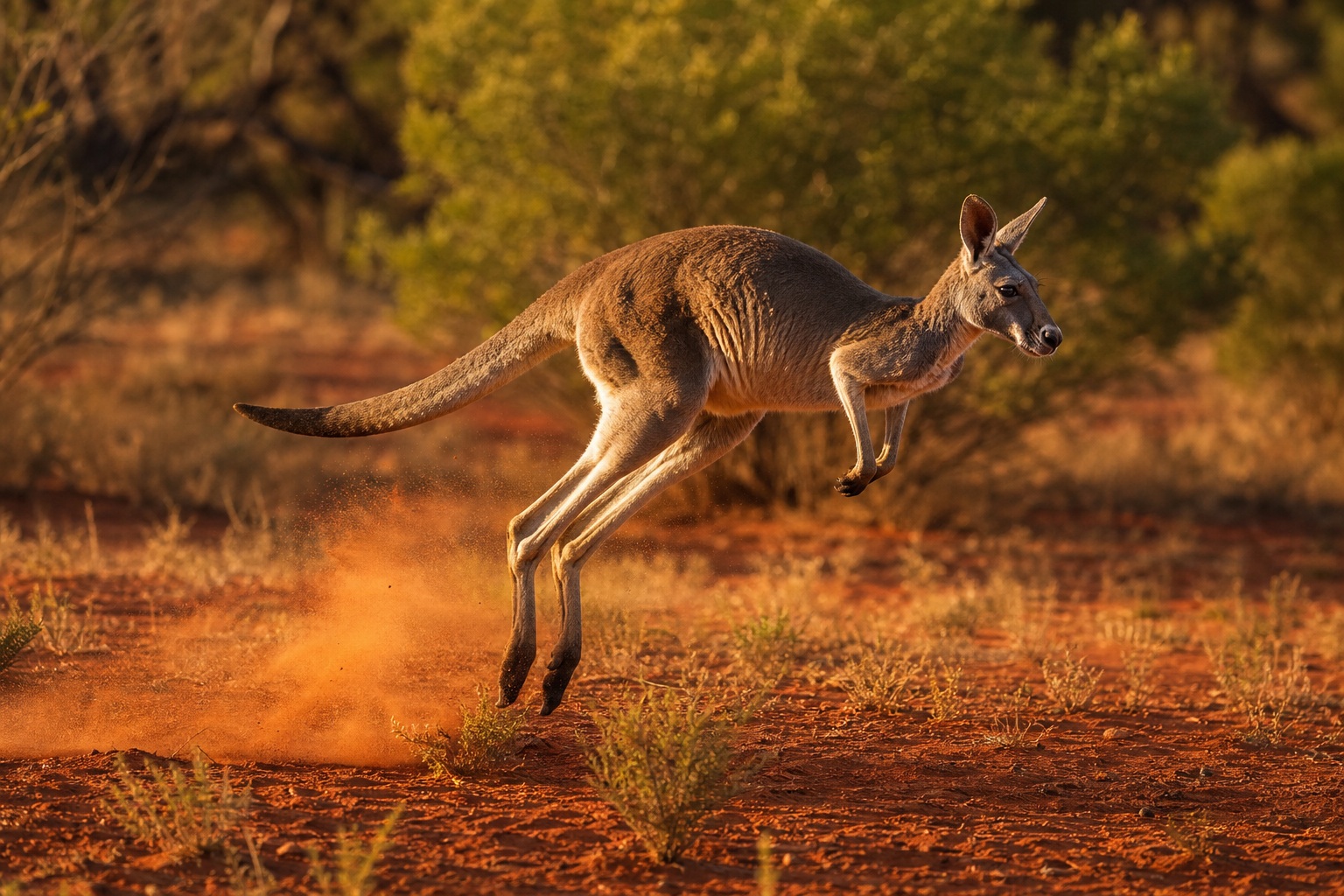 Preview for Kangaroo Jumping Dust Background