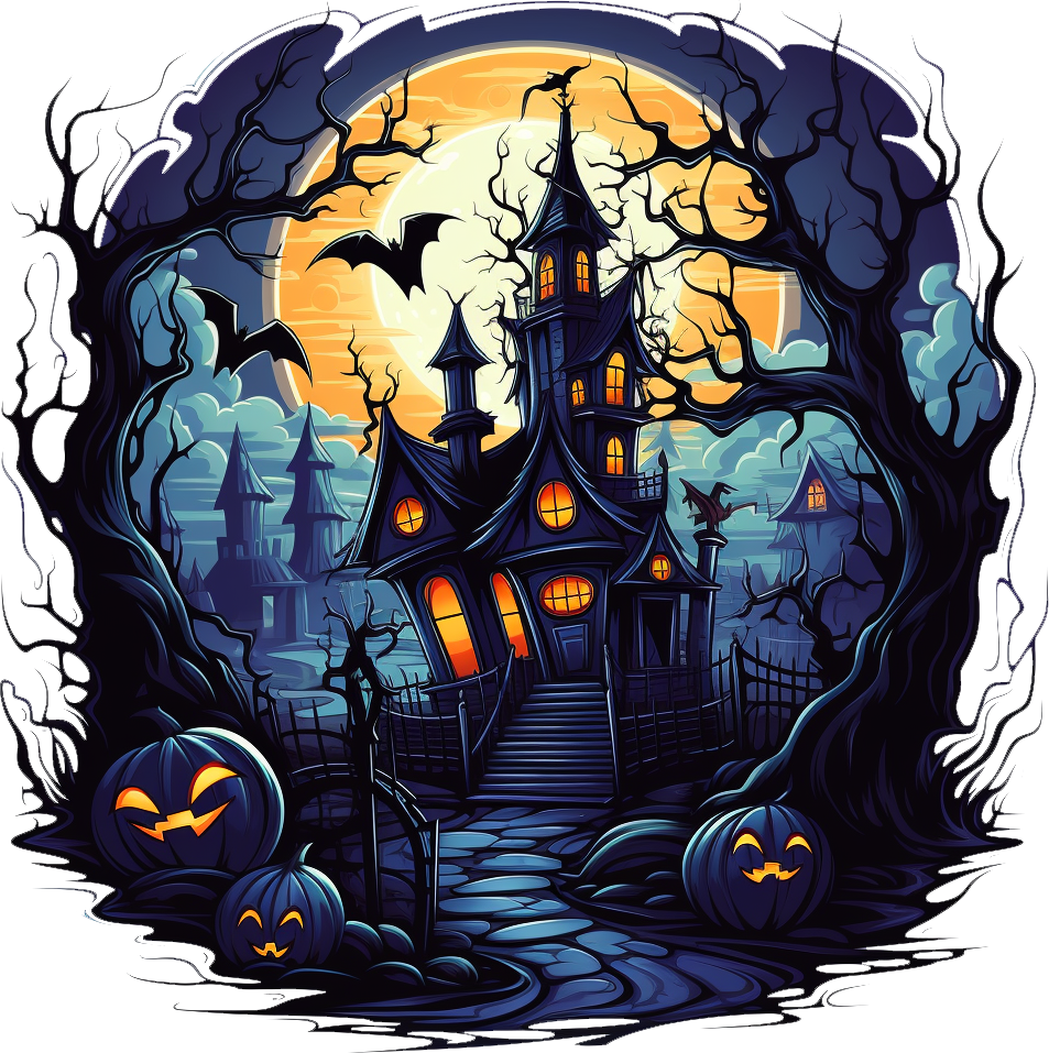 Preview for Halloween-haunted-mansion-illustration-haunted-house-sticker-4e06a