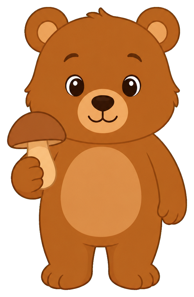 Preview for Bear Holding Mushroom Sticker