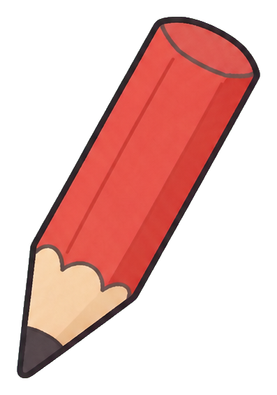 Red pencil with a sharpened graphite tip and wooden end