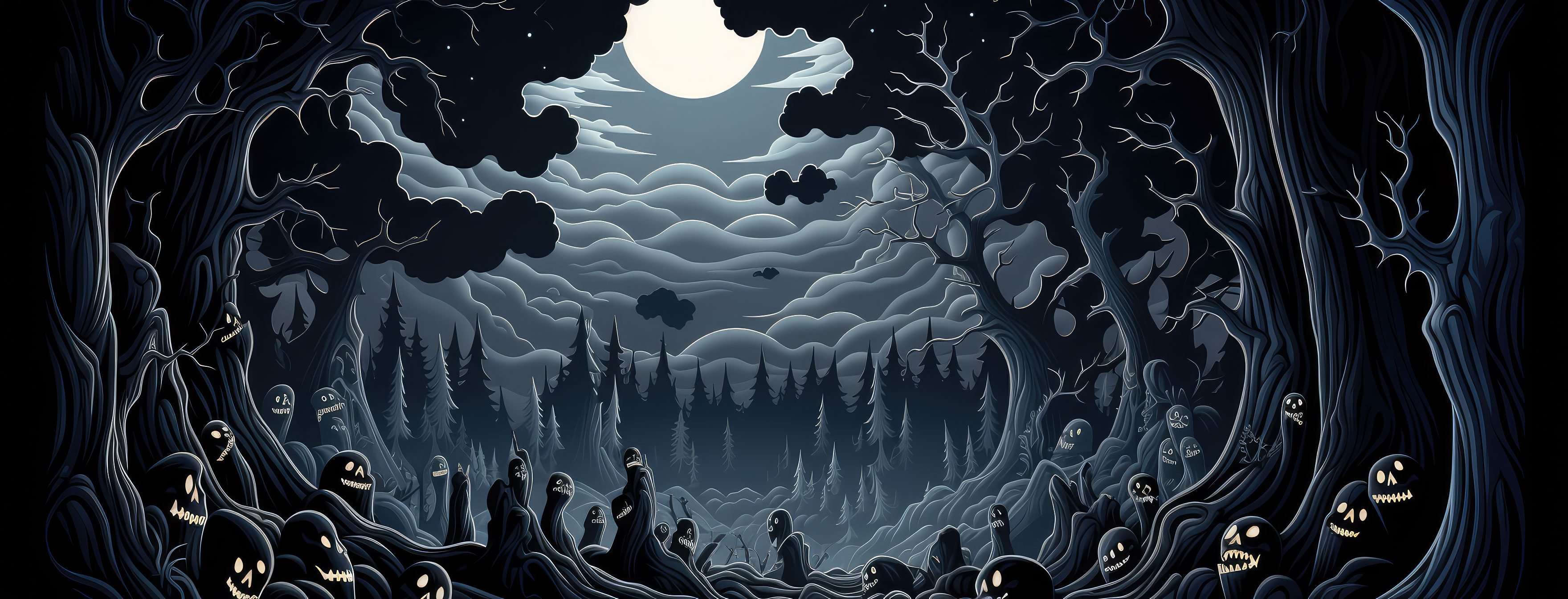 Preview for Mysterious-forest-landscape-halloween-cover-background-4b799