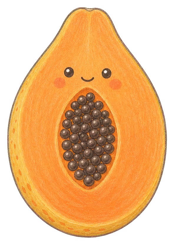 Preview for Papaya Half With Seeds Sticker