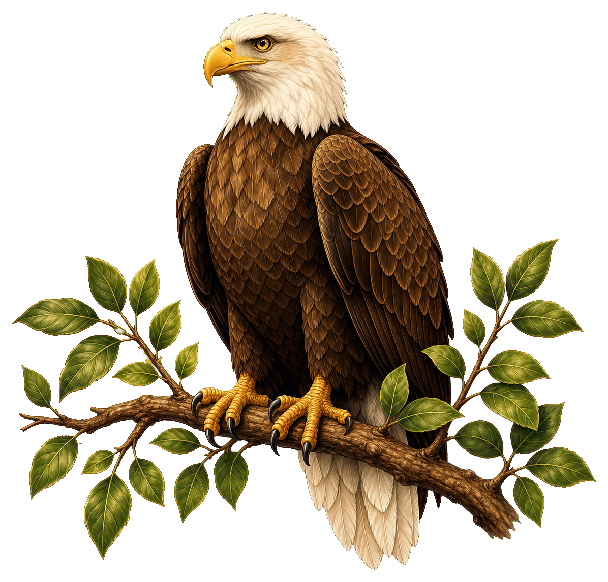 Preview for Eagle With Leaf Branch Sticker