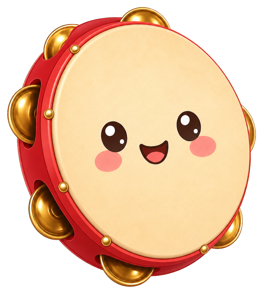 Preview for Tambourine Sticker For Music And Party Designs