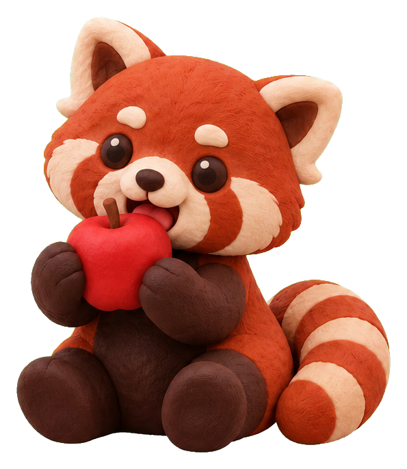 Preview for Clay Red Panda Apple Snack