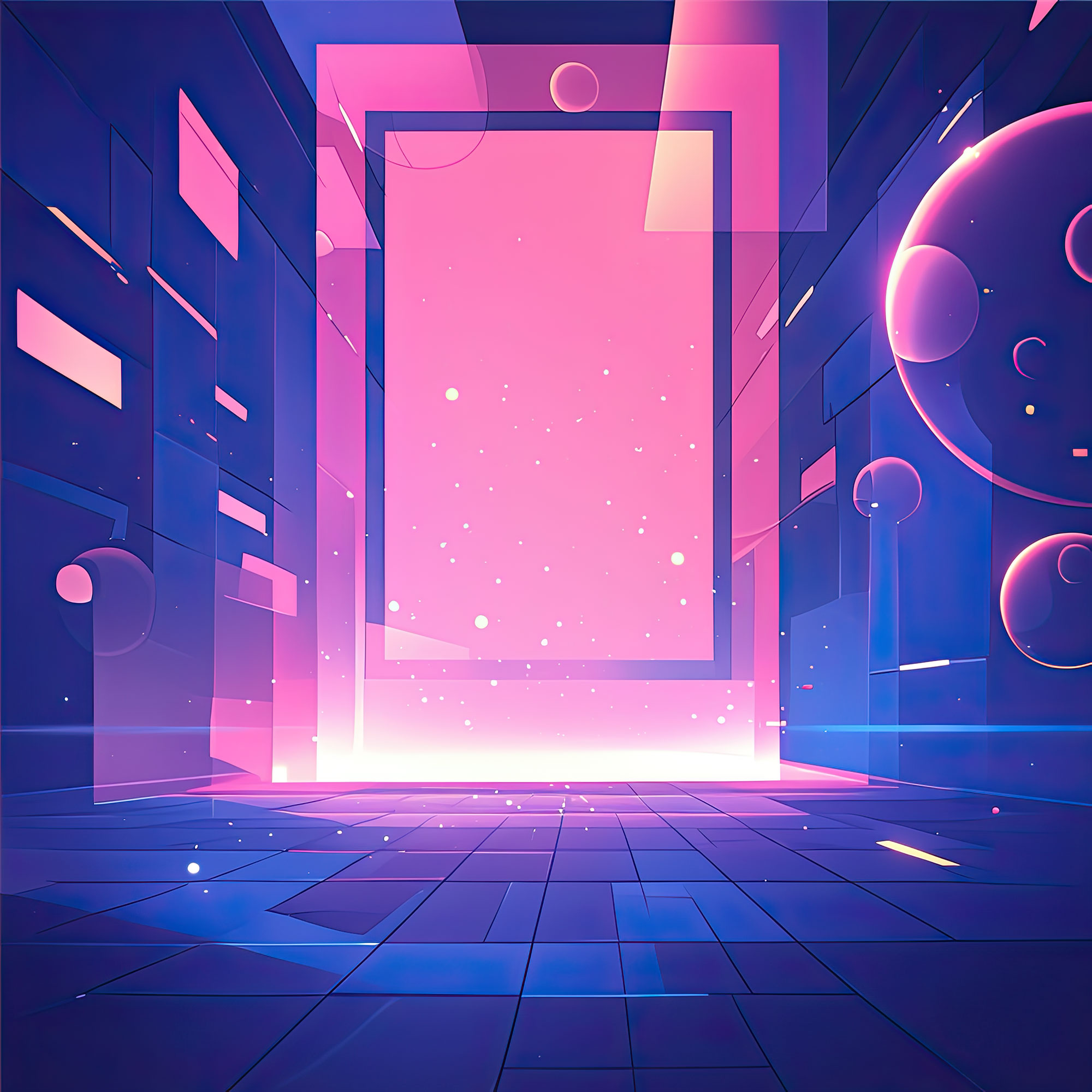 Preview for Futuristic-portal-entrance-abstract-backdrop-background-ac087