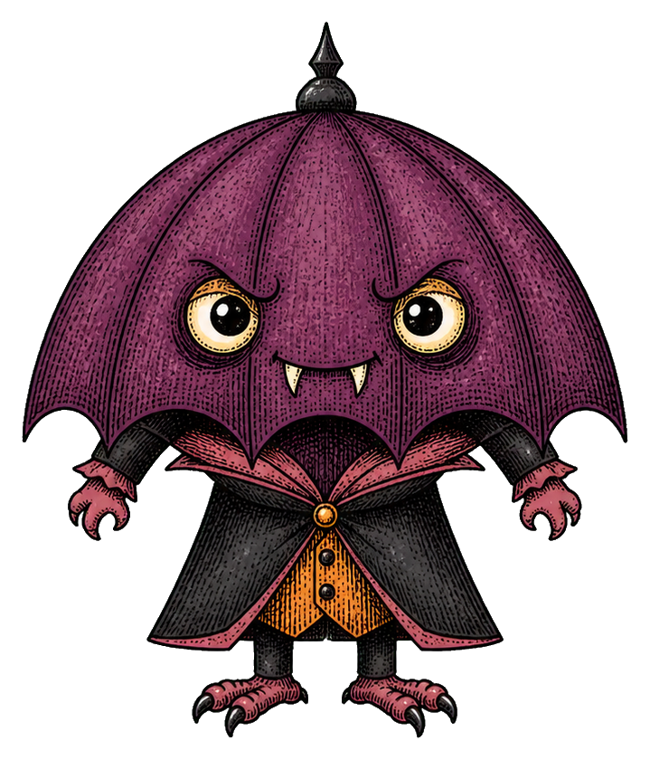 Preview for Umbrella Vampire Sticker For Spooky Designs