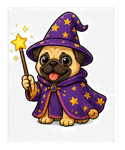 Preview for Pug Wizard Sticker For Photos And Designs