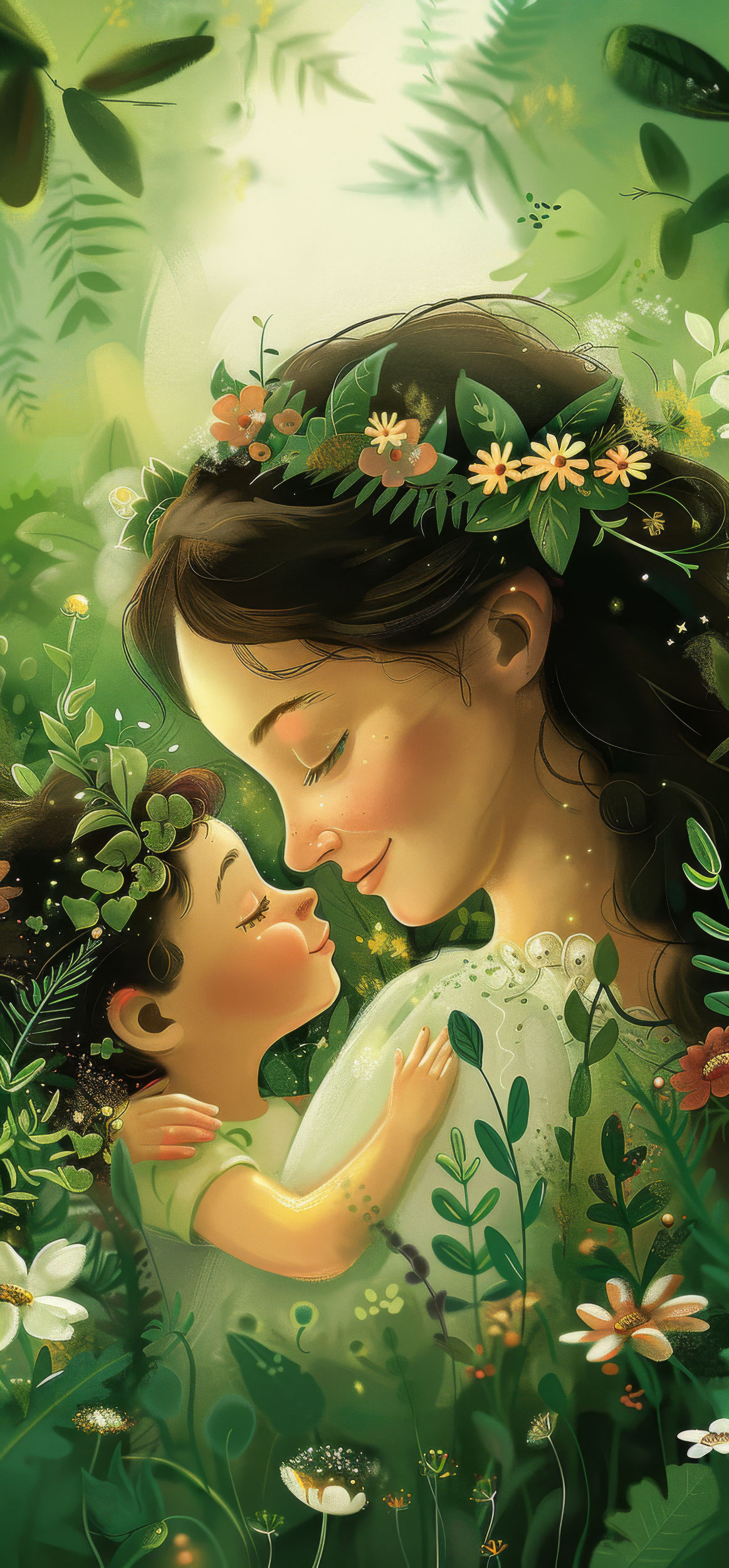 Preview for Mother-child-floral-embrace-mothers-day-background-81a00
