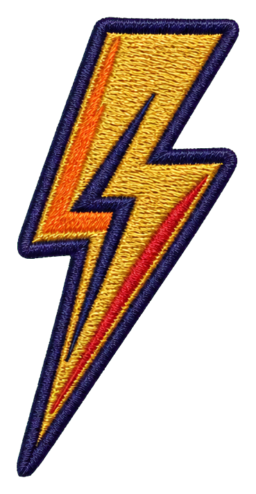 Preview for Embroidered Lightning Bolt Sticker