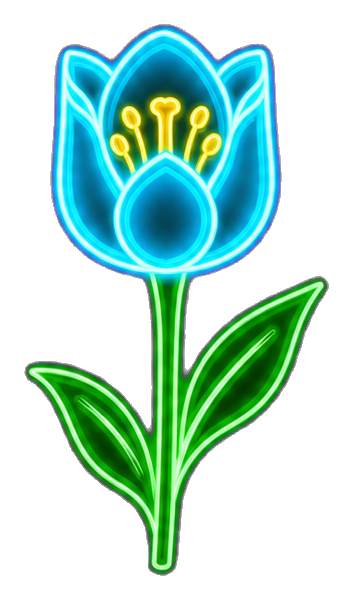 Preview for Neon Cyan Tulip Sticker