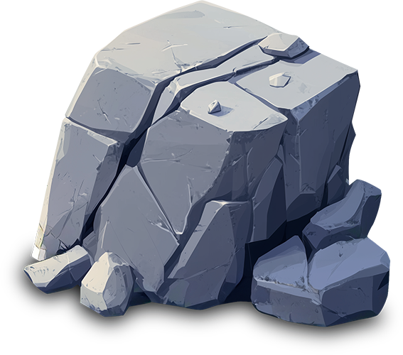 Preview for Gray-rock-fragment-illustration-hardscape-sticker-2d64a