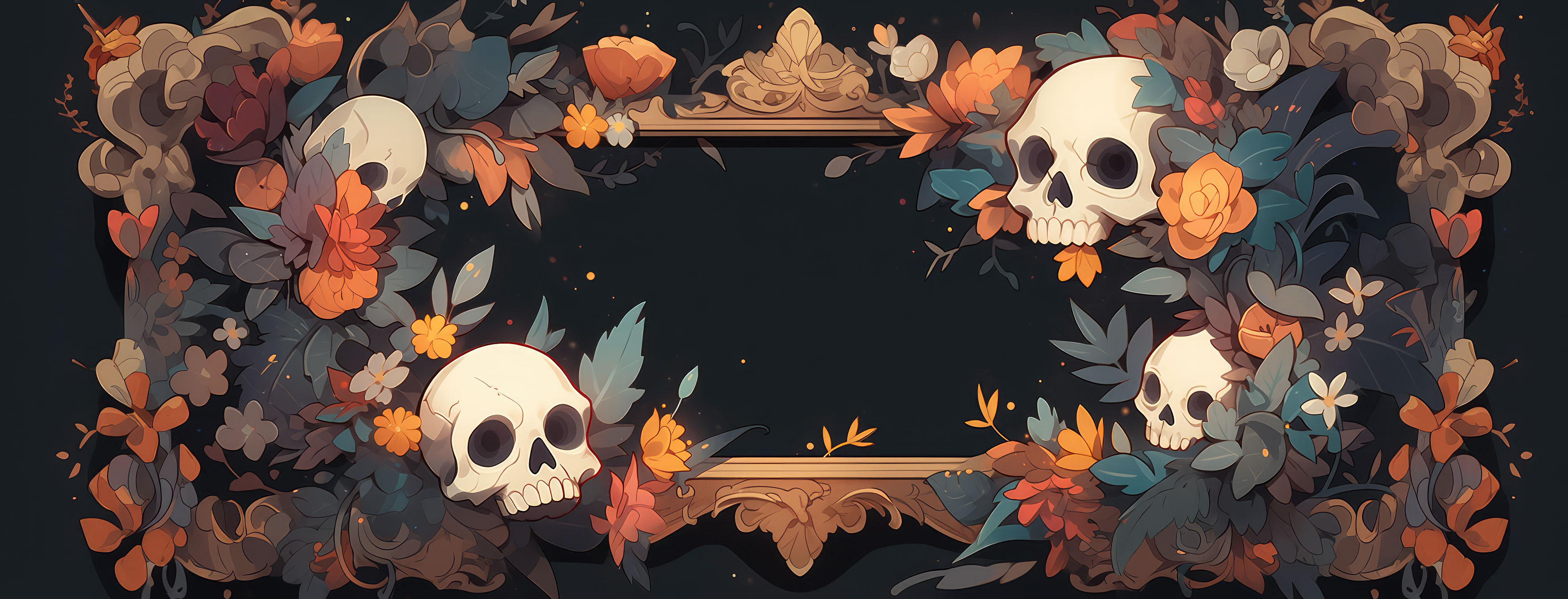 Preview for Spooky-floral-frame-design-halloween-cover-background-74ff9