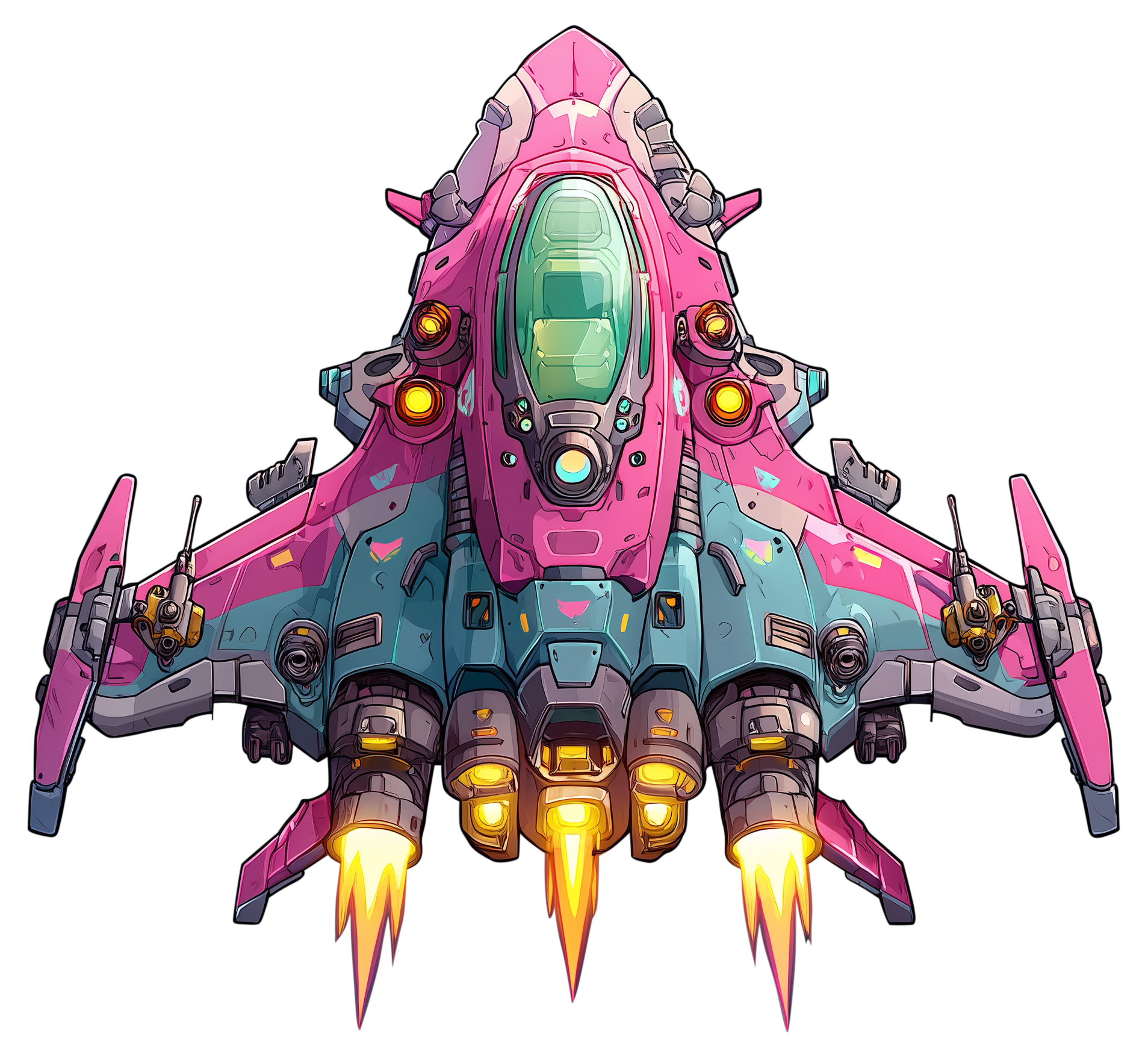 Preview for Futuristic-pink-spaceship-design-sticker-d9b78