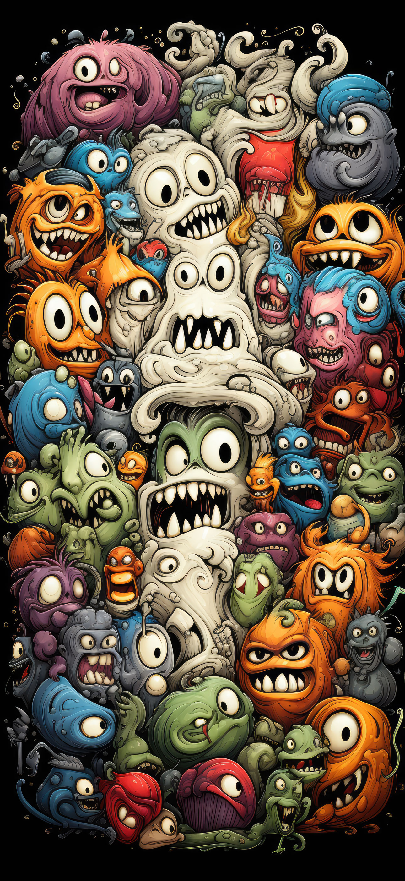 Preview for Cartoon-monsters-collage-halloween-phone-background-749f0