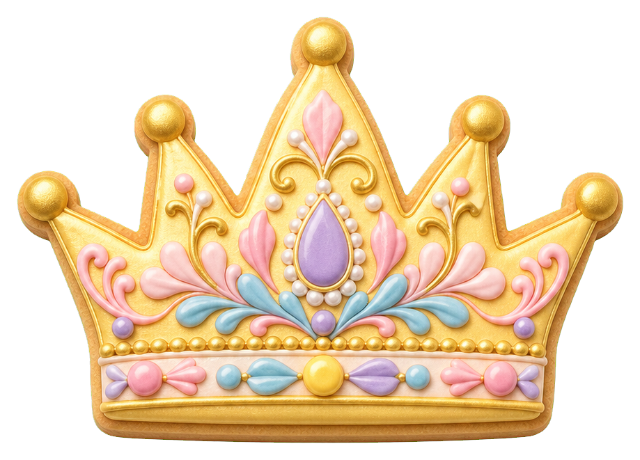 Preview for Crown Cookie Sticker For Princess Birthdays