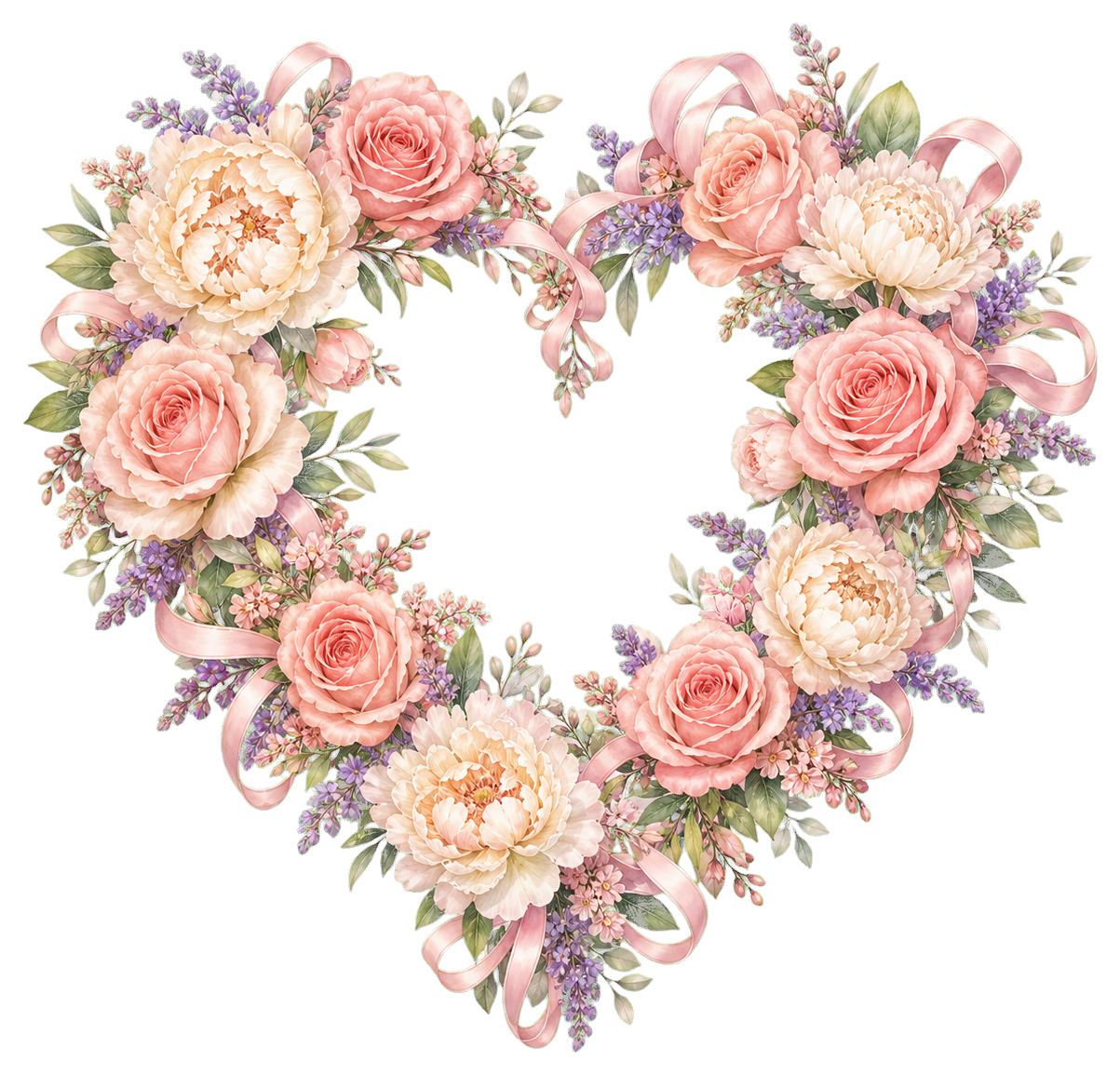 Preview for Floral Heart Sticker For Wedding Designs