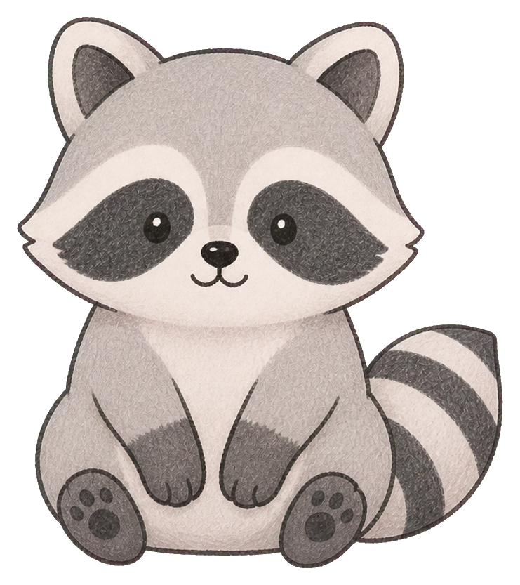 Preview for Cute Raccoon Sticker Graphic